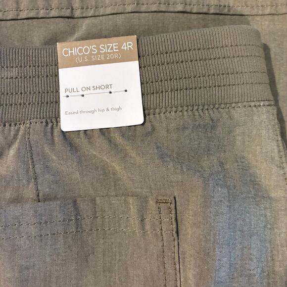 Chico's Shorts Womens Size 4 (20) Carpenter Pull-On Outdoors Military Green NWT - Picture 4 of 9